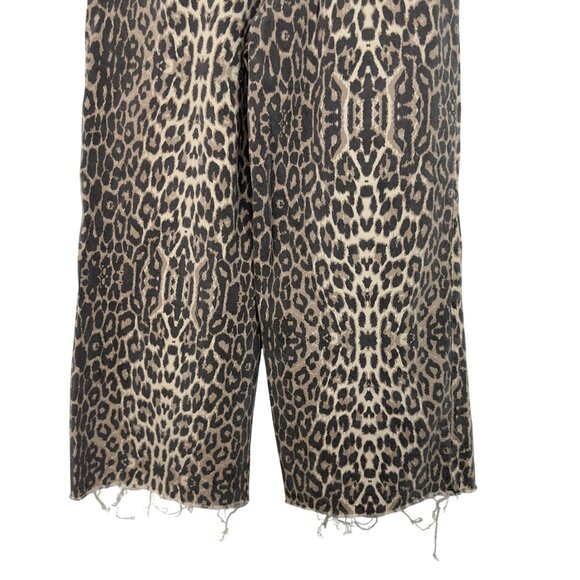 Easel Los Angeles Leopard Print Wide-Leg Cropped Pants SZ S Womens Casual Wear - Picture 13 of 14